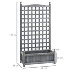 Planter Box with Trellis 64x28x120cm, Wooden Light Grey