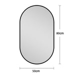 Bathroom Mirror 50x80cm HD Wall Mounted Black Aluminum Frame