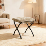Recliner Armchair with Footstool & Side Pocket - Khaki