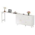Desk & Sideboard, 2-in-1 360° Rotatable with 3 Doors & 1 Drawer
