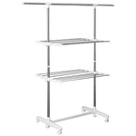 Mobile Clothes Airer, Foldable Tower Dryer 2 Levels, Silver