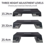 Adjustable Fitness Step Platform for Aerobics and Strength Training, Non-slip, Gray