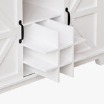Tall Kitchen Cabinet with LED Lighting and Adjustable Shelves, White