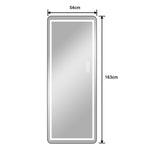 Full-Length Wall Mirror 125x45cm - Natural Wood Frame