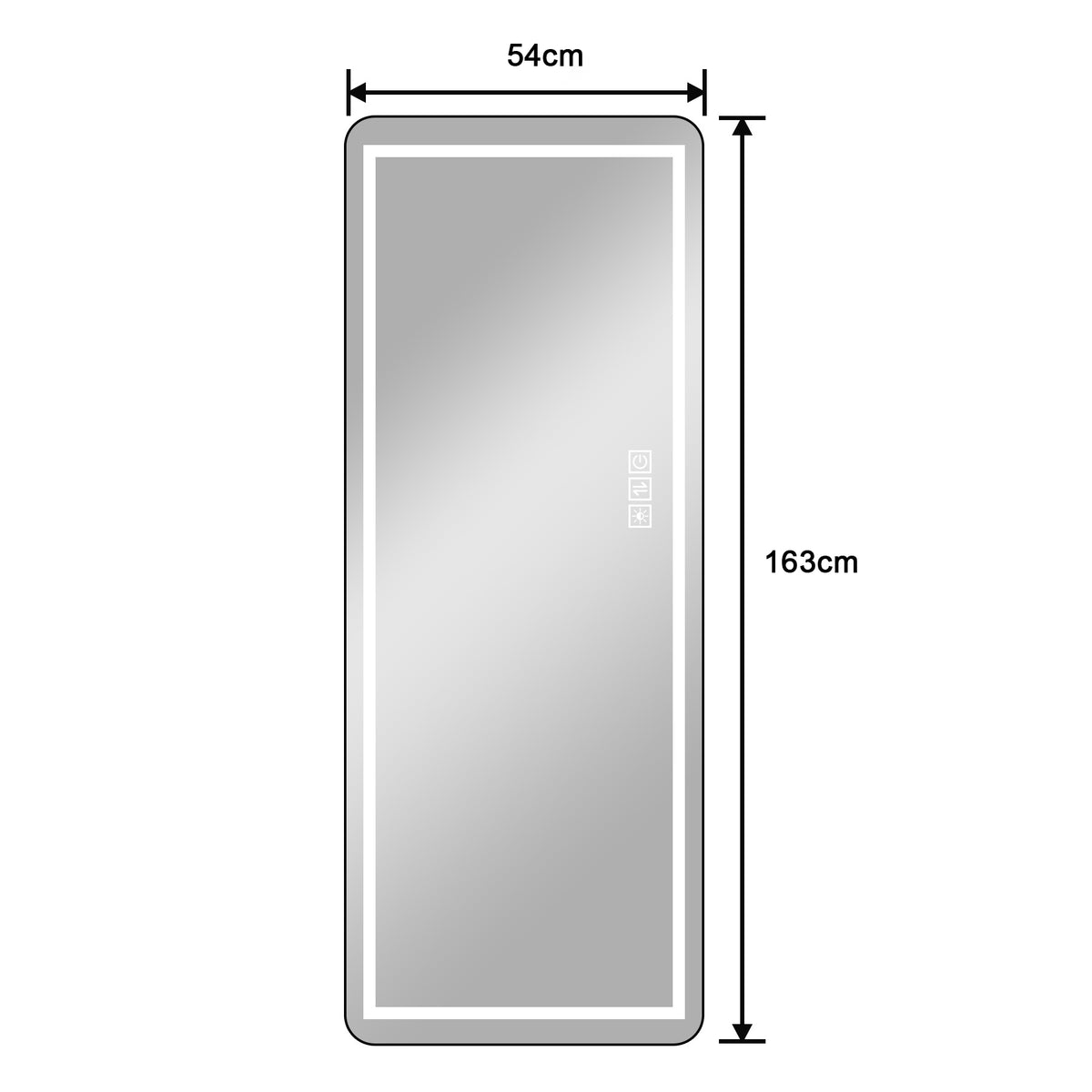 Full-Length Wall Mirror 125x45cm - Natural Wood Frame