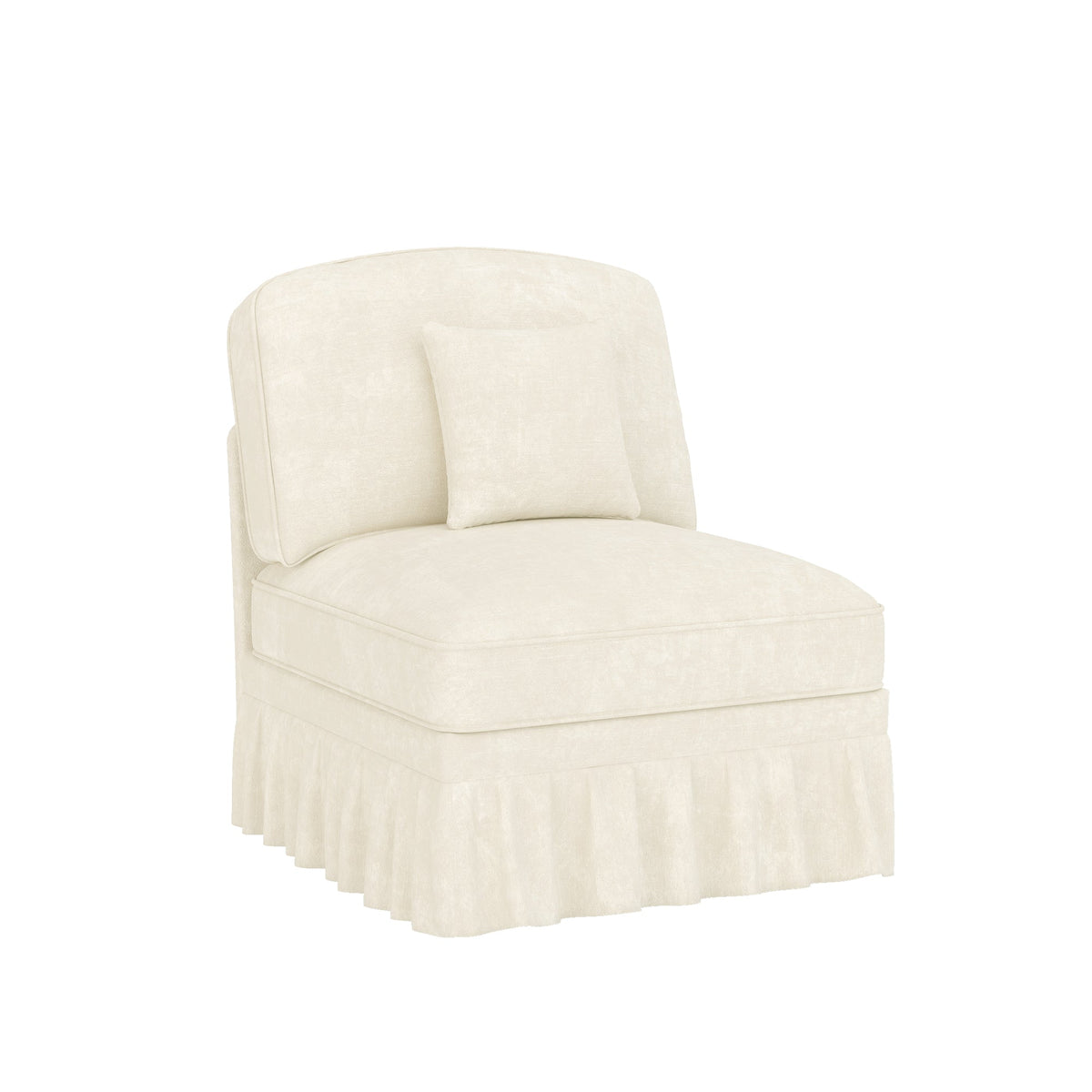 Windsor Sofa without Armrests with 1 Cushion, Chenille, White