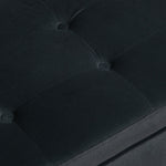 Luxury Upholstered Bench with Storage Armrests, Velvet, Dark Grey