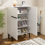 Shoe Cabinet Modern Double Doors Adjustable Shelves 95x60x34.5cm - White
