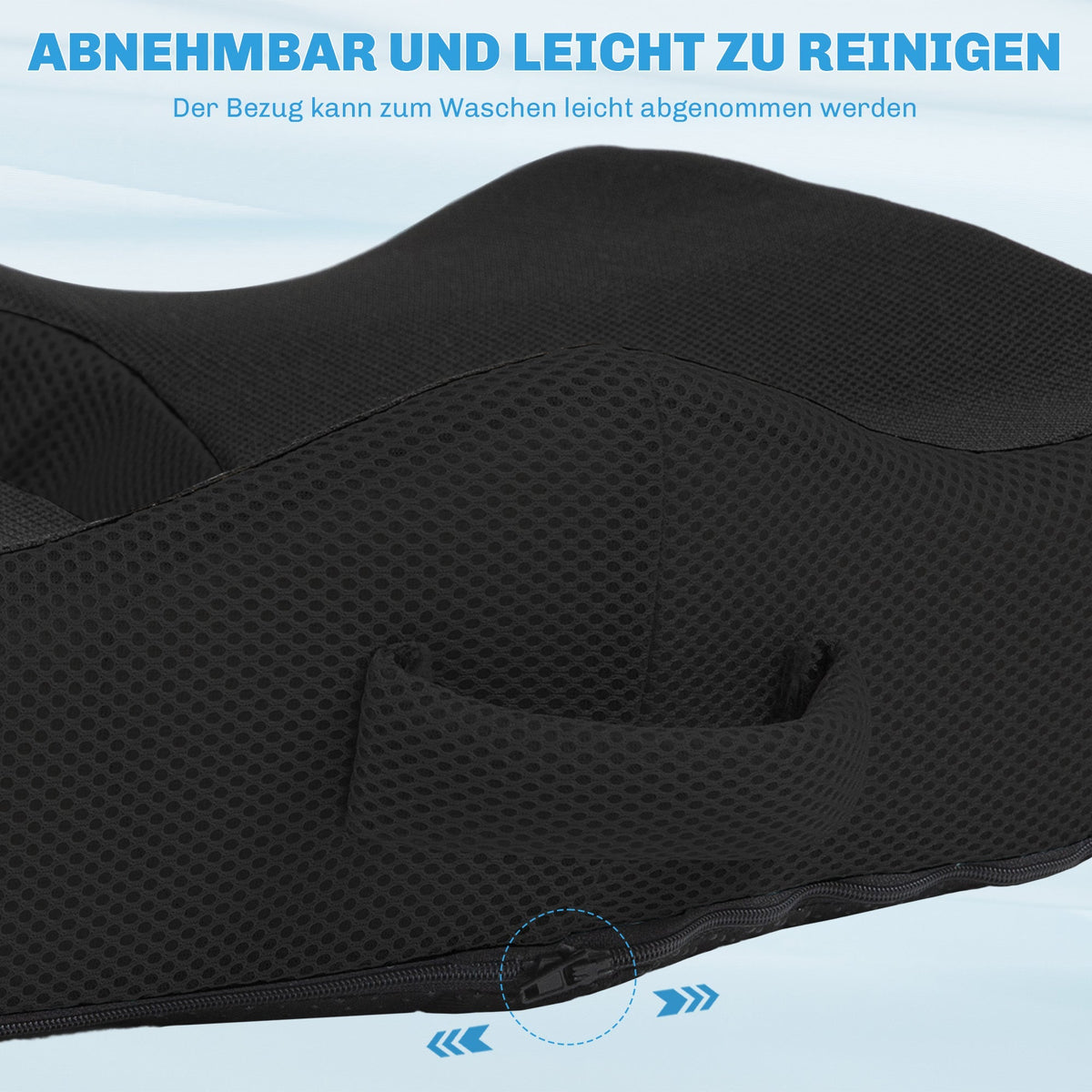 Orthopedic Seat Cushion, Memory Foam Coccyx Sciatica Back Pain Relief, Black