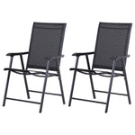 Camping Chairs Folding with Armrests, Metal Black
