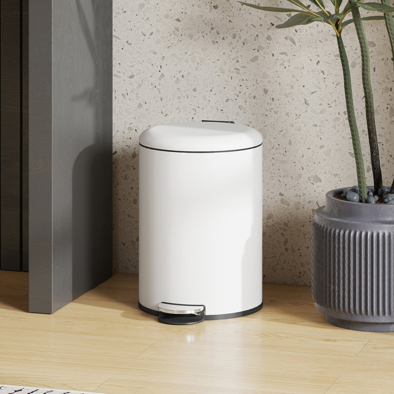 Trash Can, 20L Pedal Bin with Lid, Metal