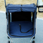 Dog Stroller, Foldable Aluminum, Dark Blue