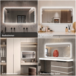 Frameless LED Bathroom Mirror 60x100cm Anti-Fog, Tempered Glass