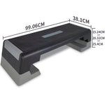 Adjustable Fitness Step Platform for Aerobics and Strength Training, Non-slip, Gray