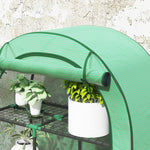 Greenhouse round roof, door, shelves, winter-proof film, steel