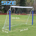 Soccer Goal 8x5FT Portable Collapsible Quick Setup - Metal Base