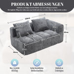 Sofa, Plush 2-Person No Assembly Side Pockets, Grey