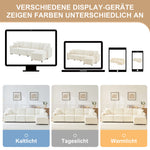 4-Seater Straight Corduroy Sofa with Under-Seat Storage and Freestanding Ottoman, Beige
