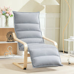 Lounge Chair, Adjustable Footrest, Rocking, Reading, Light Gray Velvet