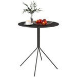 Folding Garden Table, Round Ø60 x 71 cm, Weatherproof Steel, Black