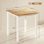 Dining Table for 4 People, Rubber Wood, Natural