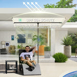 Parasol, 180° Rotatable Height Adjustable Garden Umbrella, Beige