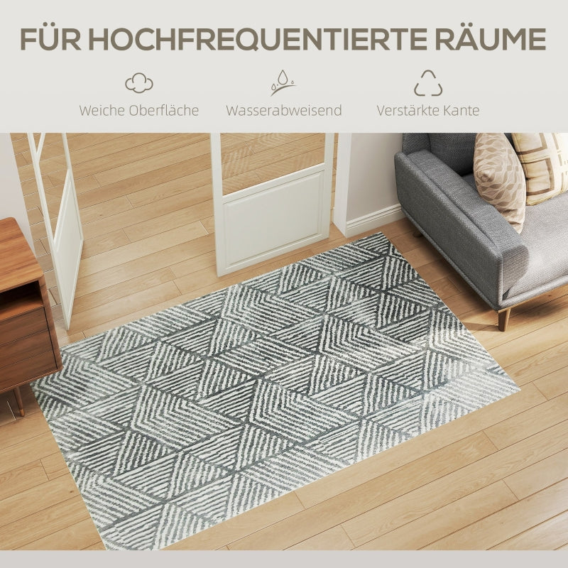Rug Modern Style Washable Area Dark Grey