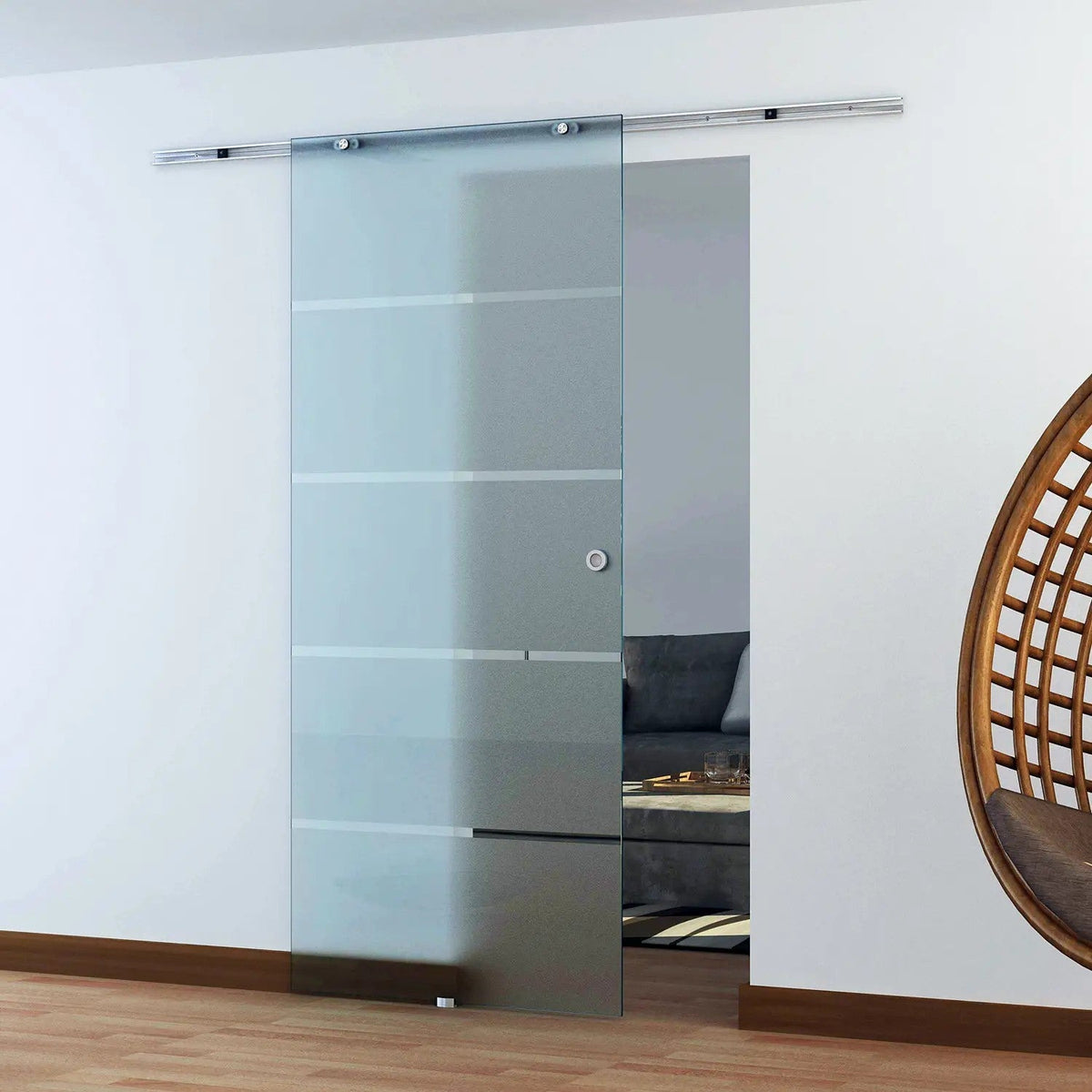 Glass Sliding Interior Door Partially Frosted 775-1025 x 2050 mm Glass
