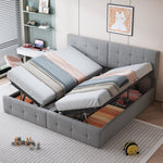 Upholstered Bed 180x200 cm, Hydraulic Storage Multifunctional Double, Velvet Grey