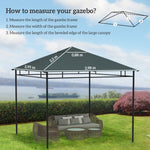 Pavilion Roof Replacement 3x3m Sunshade Polyester Dark Grey