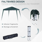 Pop-Up Gazebo, Party Tent, UV Protection, Foldable, Portable, Steel Green