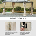 Gazebo Side Panels 3x3m, 302x205cm Durable Polyester, Beige