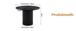 Round Dining Table 100cm 4-6 Seater Storage Base - Black MDF