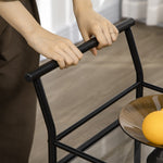 Kitchen Trolley Serving Cart with 2 Shelves and Wheels, Metal Black