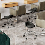 Rolling Stool, Adjustable Swivel with Backrest, Black