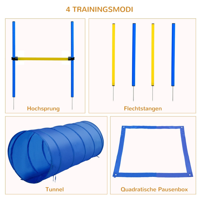 Agility Set, 5-Piece Dog Training Equipment, Yellow