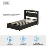 Children's Bed 90x200 with LED, Bluetooth & USB, PU Leather