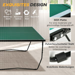 Table Tennis Table, Foldable with Wheels & Set, Steel Green