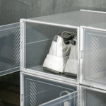 Shoe Cabinet Modular 8 Compartments Transparent Plastic