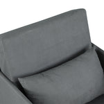 Sofa Bed, Single, Washable Cover, 2 Side Pockets, Metal Frame, Grey