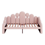 Upholstered Sofa Bed with Pet Bed and Backrest, 180x200cm, Pink Velvet