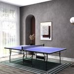 Folding Mid-Size Table Tennis Table with Net and 3 Balls, 12mm Tabletop