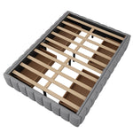Upholstered Bed 140x200cm Slatted Base No Headboard - Grey