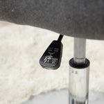 Work Stool Swivel Office Chair Height Adjustable, Linen-like Polyester Dark Grey