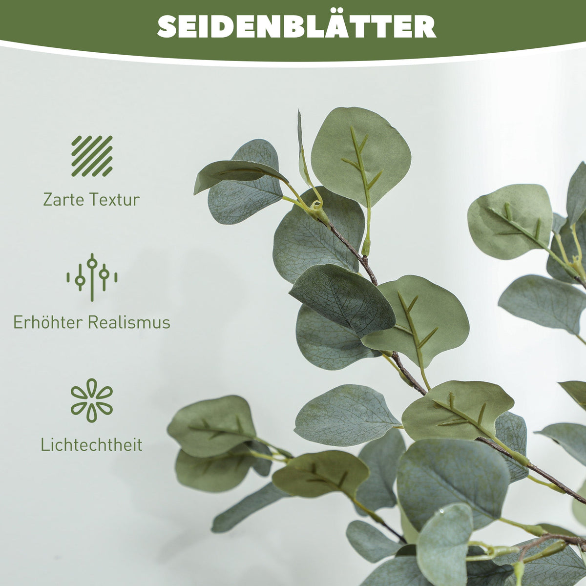 Artificial Eucalyptus Tree, Large 150 cm, Cement