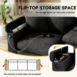 Three-Seater Sofa Multifunctional Folding Table USB Storage - Chenille