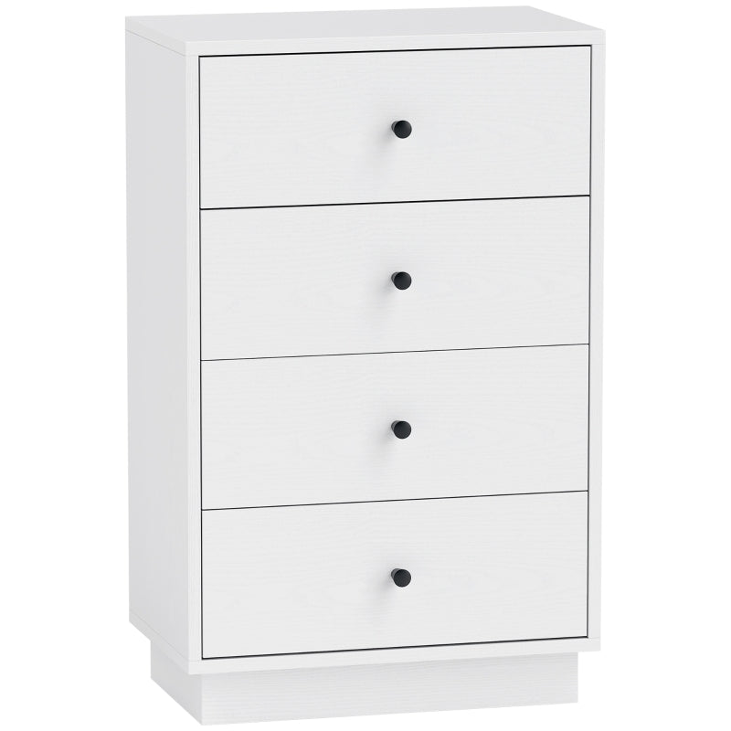 Chest of Drawers, 4 Drawer Wood Storage Cabinet, White