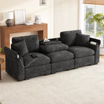 Three-Seater Sofa Multifunctional Folding Table USB Storage - Chenille
