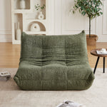 Chenille Togo Two-Seater Sofa, Floor Lounge Chair with High-Density Foam, Chenille Fabric