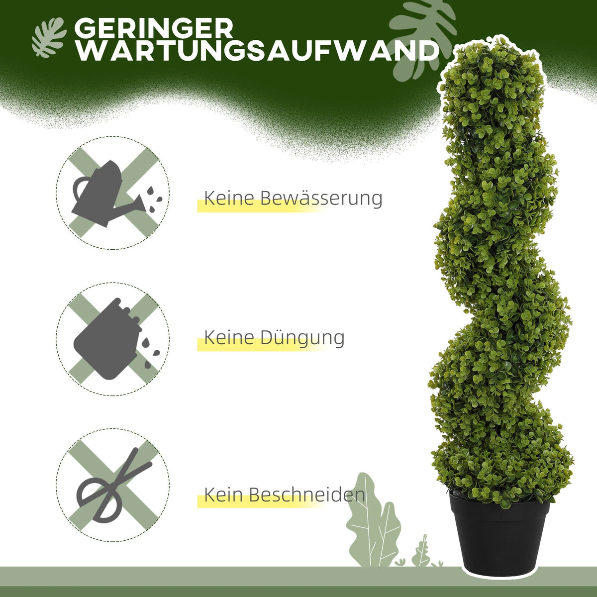 Artificial Spiral Eucalyptus, 90 cm Indoor Plant, Green